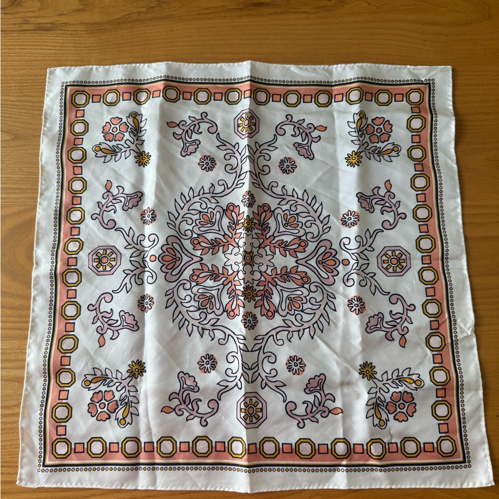 Tory Burch Hicks Garden Silk Neckerchief Scarf